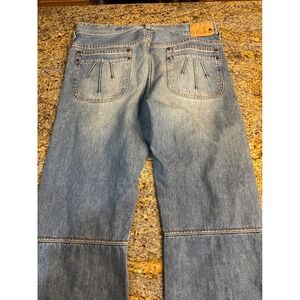 Guess Jeans Company Womens Flare Jeans Distressed Medium Wash Size 34 Rare